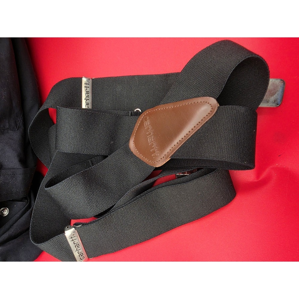 Carhartt Utility Suspenders Men OS Black Good Clip-on Elastic Heavy Duty A109